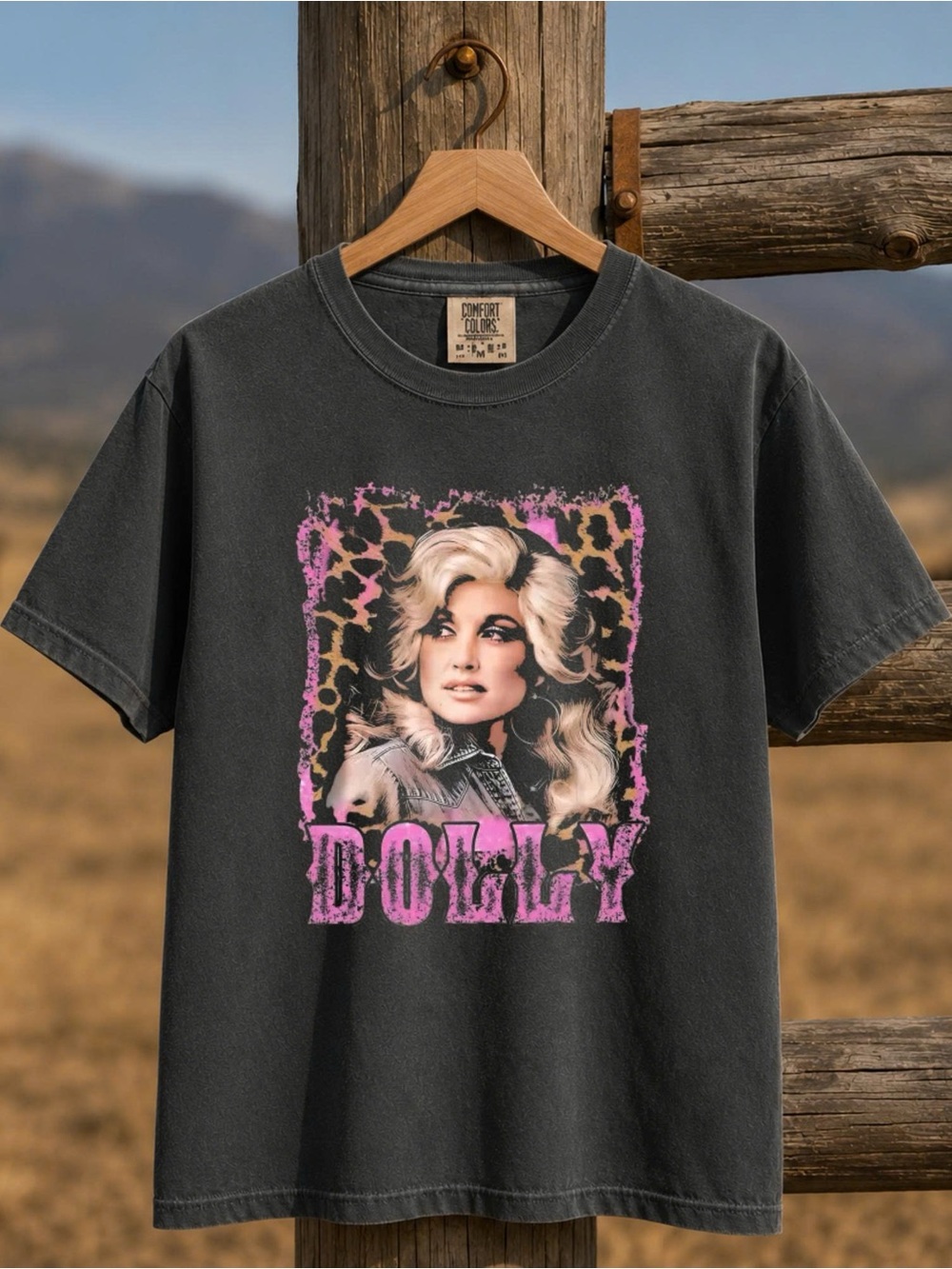 Comfort Colors Dolly Parton Tribute Legend Graphic Tee Leopard Country West Rip
